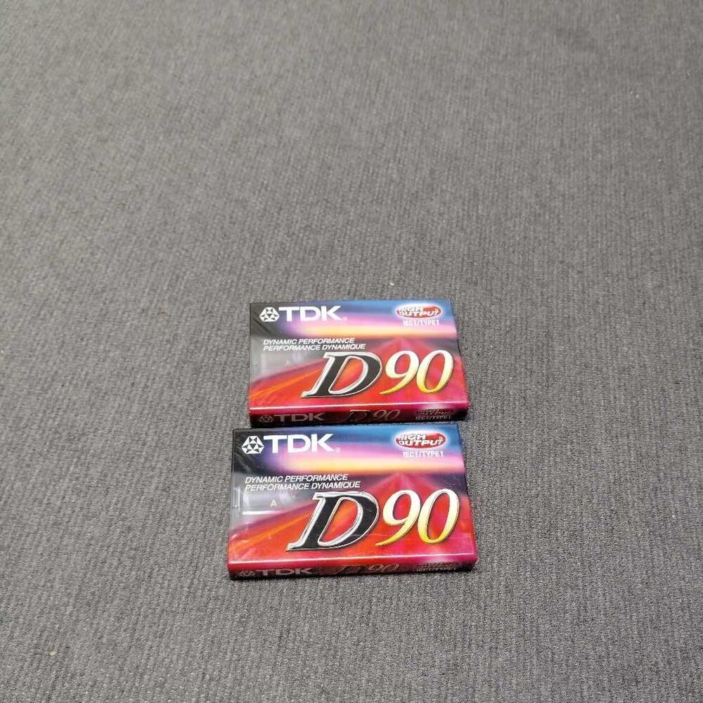 TDK D90 Dynamic Performance High Output Type I Cassette Tape Lot of 2 Sealed